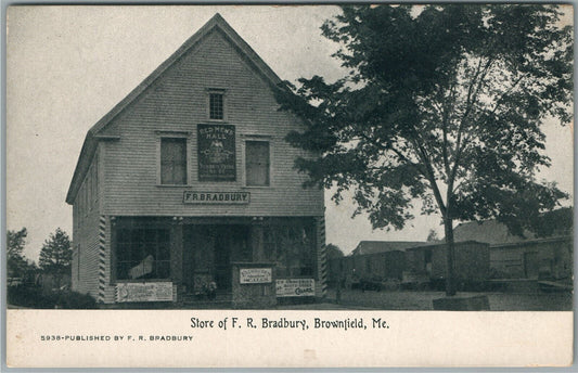 BROWNFIELD ME STORE OF F.R. BRADBURY ANTIQUE POSTCARD