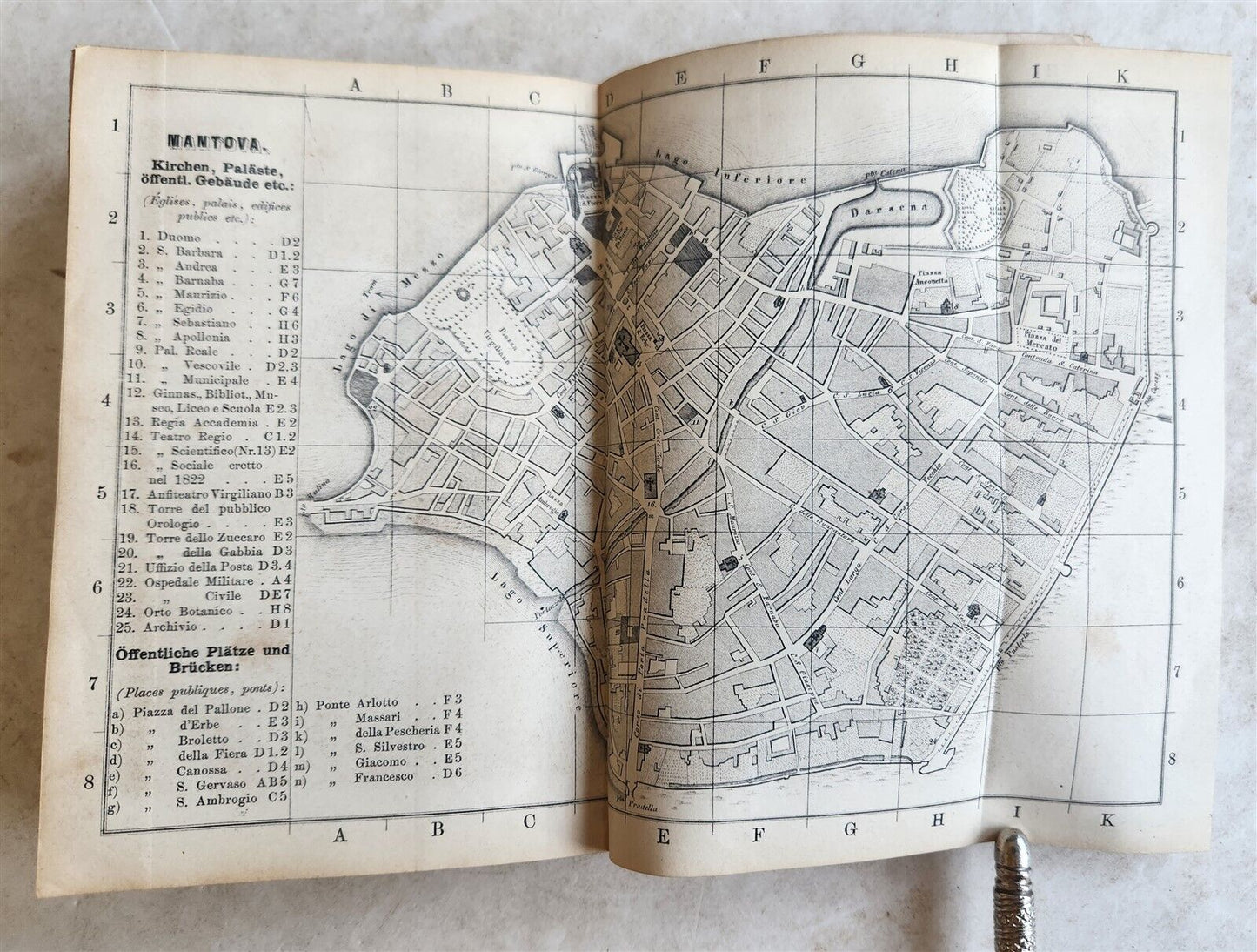 1857 ITALIAN TRAVELLER'S BOOK by Dr.FORSTER in GERMAN antique ILLUSTRATED w/MAPS