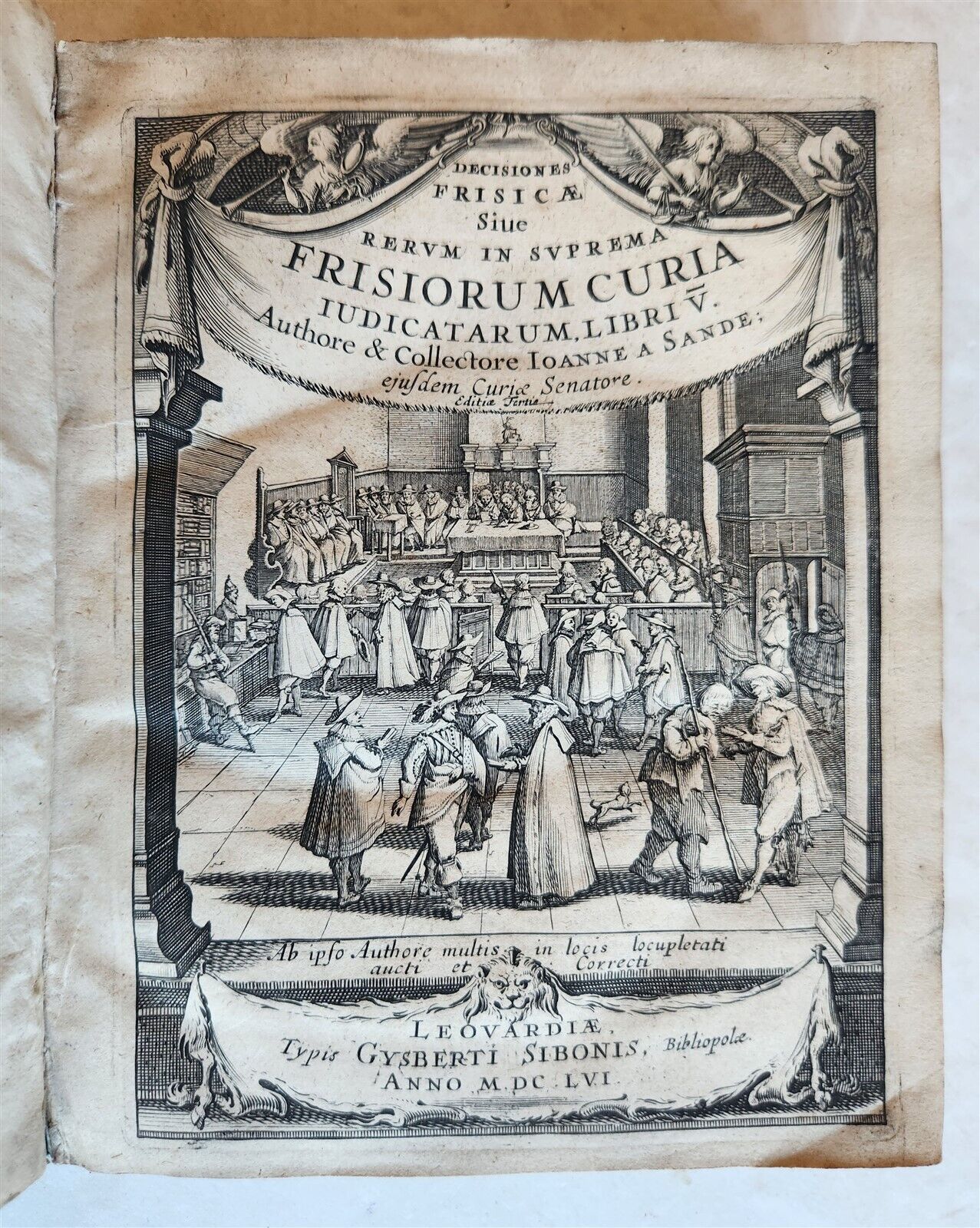 1656 LAW BOOK Decisiones Frisicae antique VELLUM BINDING
