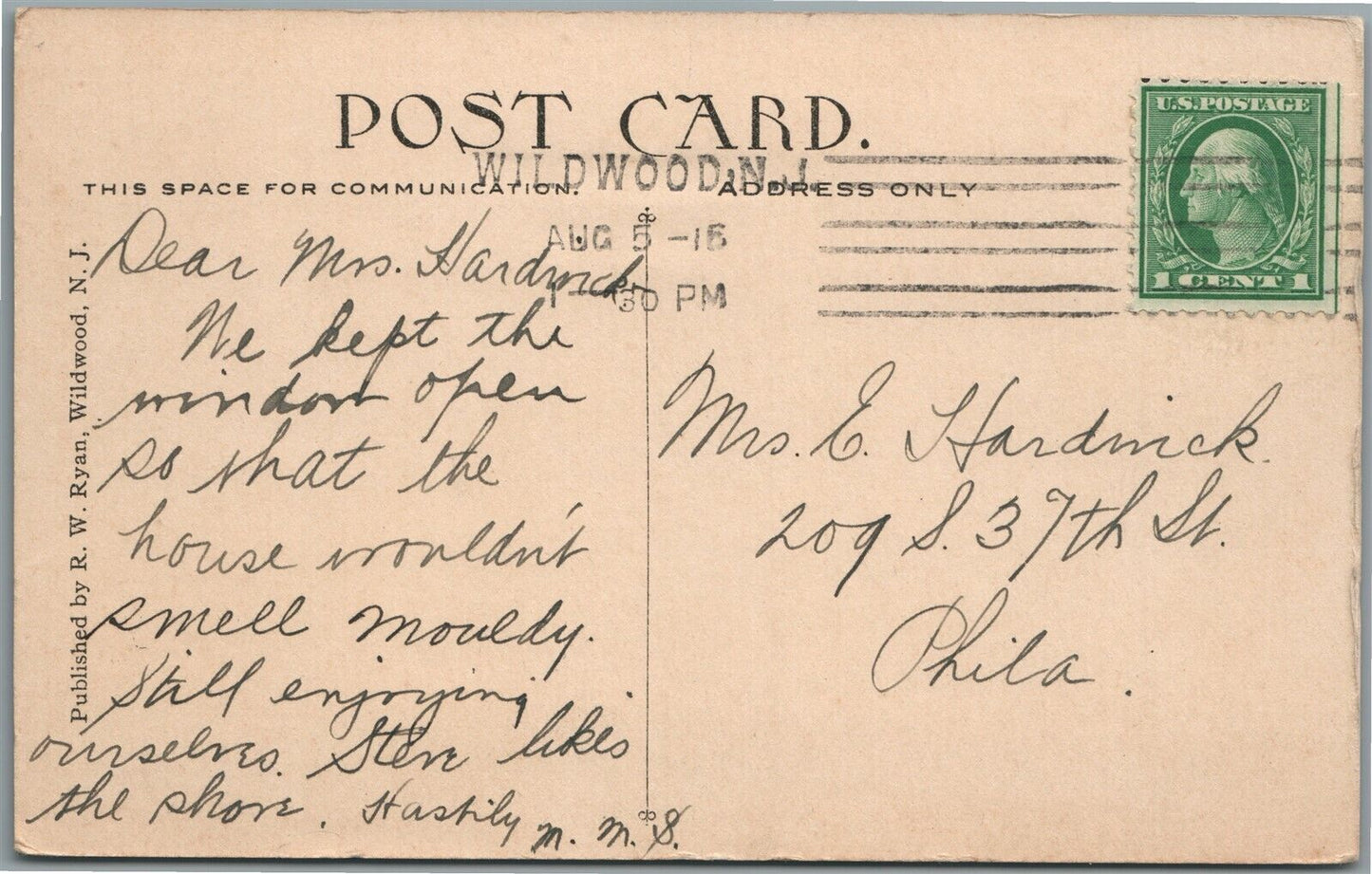 WILDWOOD NJ OAKLYN ANTIQUE POSTCARD