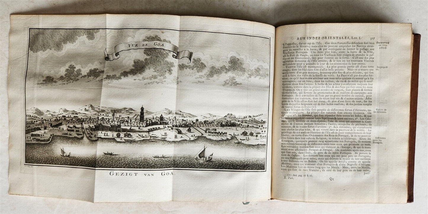 1753 PYLARD TRAVELS TO EAST INDIES antique Histoire generale des voyages ILLUSTR