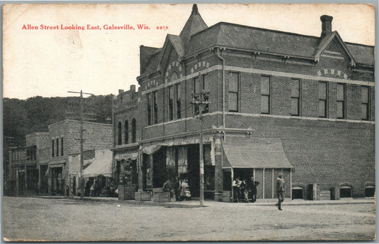 GALESVILLE WI ALLEN STREET ANTIQUE POSTCARD