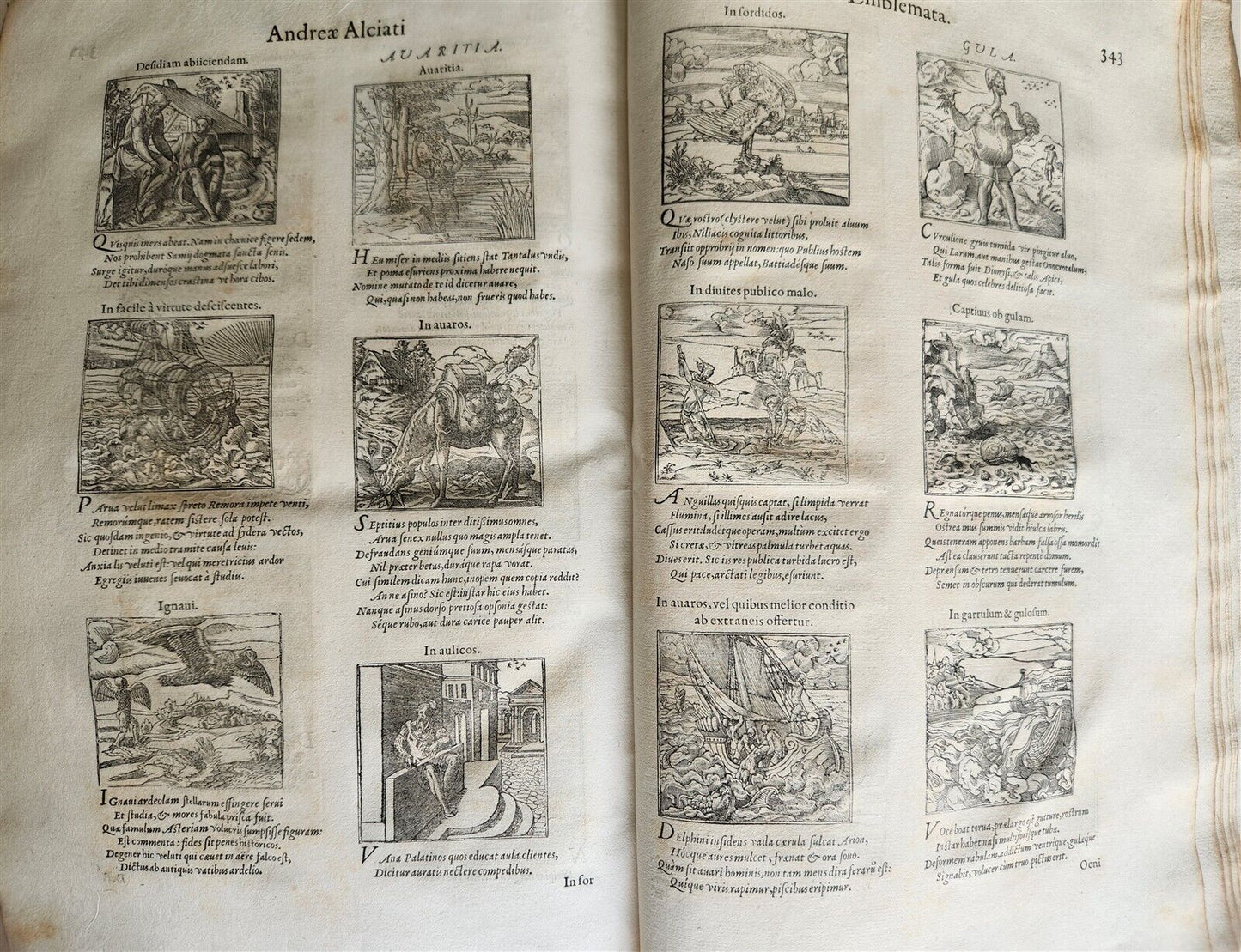 1560 ANDREA ALCIATO ILLUSTRATED FOLIO antique Alciati iuriscons. mediolanensis