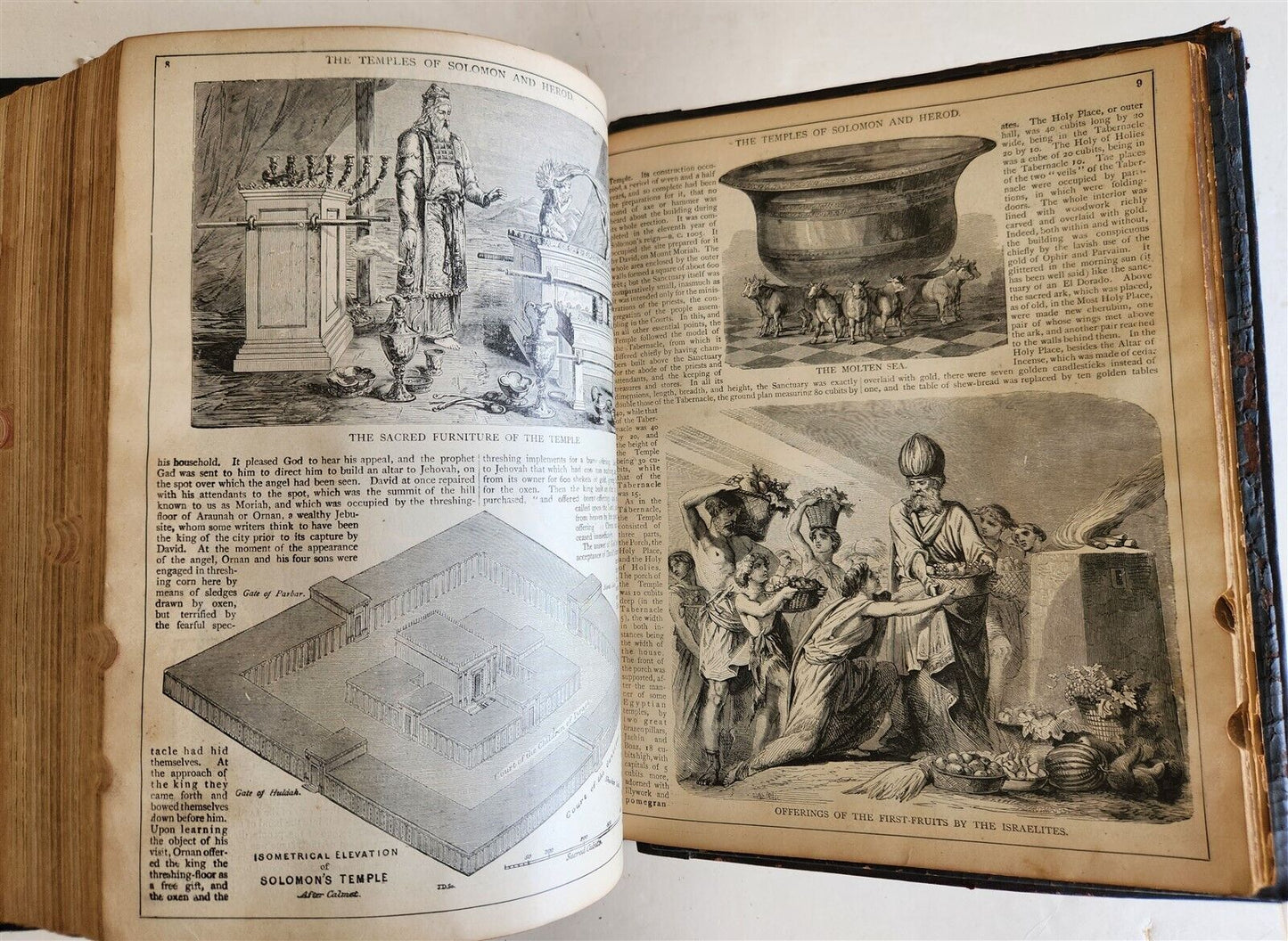 1870s BIBLE SALESMAN SAMPLE RARE antique AMERICANA ILLUSTRATED FOLIO G. DORE