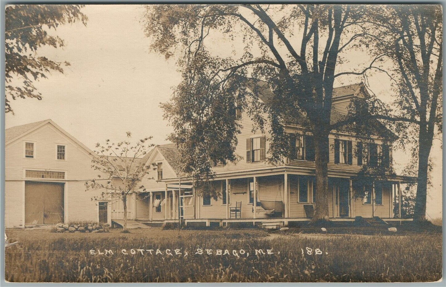 SEBAGO ME ELM COTTAGE ANTIQUE REAL PHOTO POSTCARD RPPC