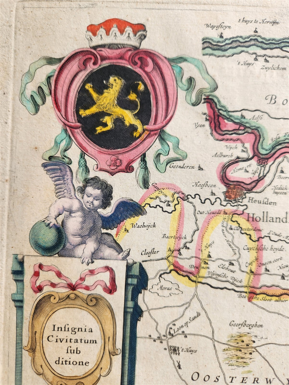 1640 MAP of Brabant SYLVADUCIS NETHERLANDS by WILLEM BLAEU antique AUTHENTIC