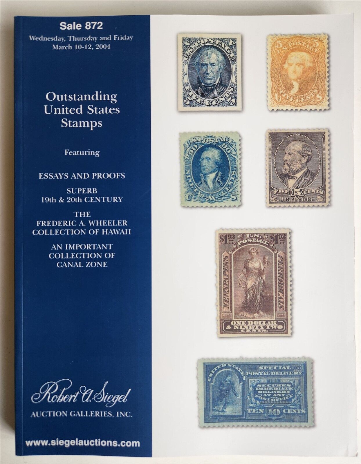 PHILATELIC ROBERT SIEGEL AUCTION CATALOG WHEELER HAWAII COLLECTION STAMPS 2004
