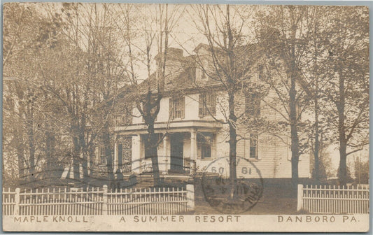 DANBORO PA MAPLE KNOLL SUMMER RESORT ANTIQUE REAL PHOTO POSTCARD RPPC