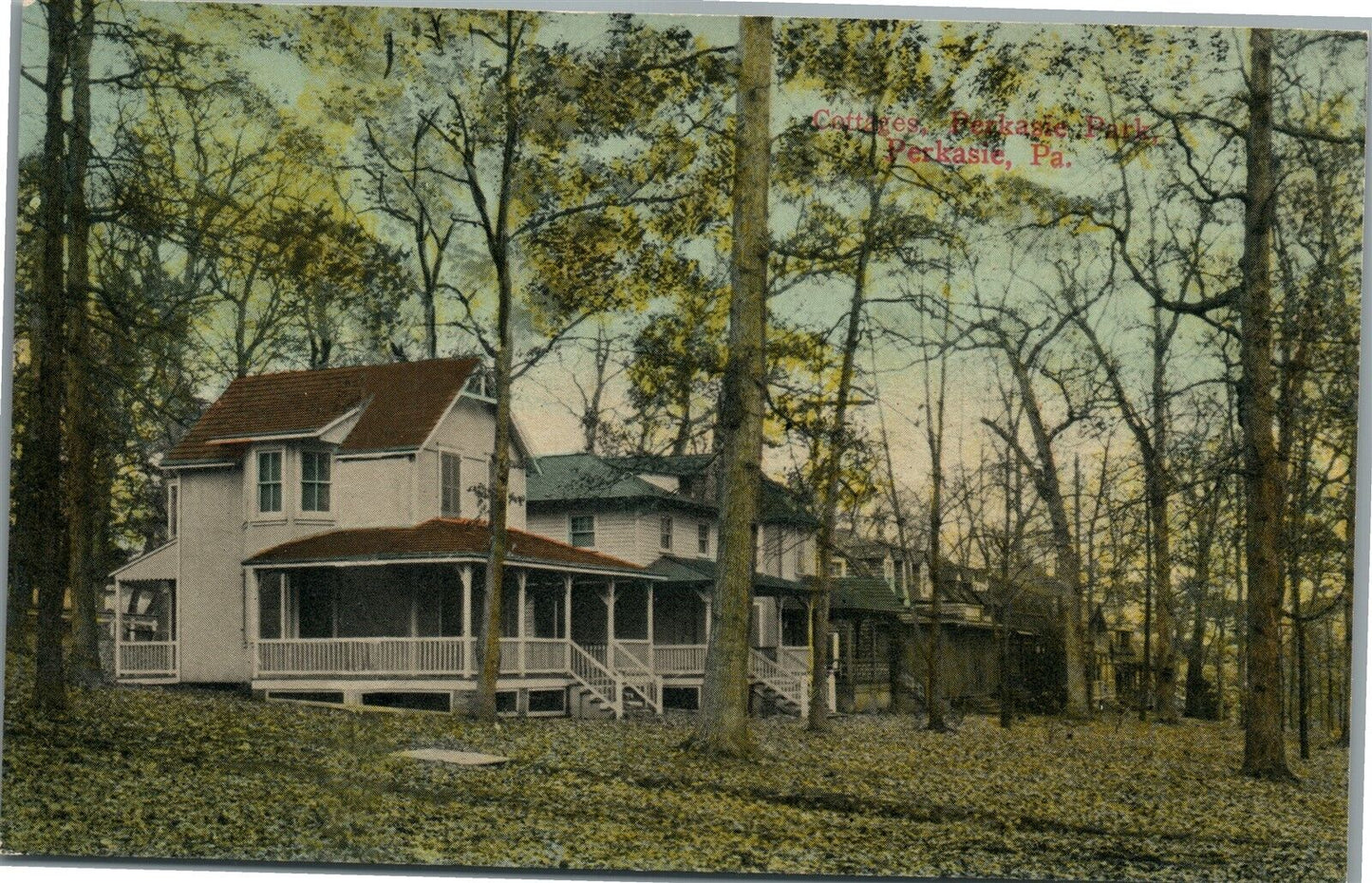 PERKASIE PA COTTAGES ANTIQUE POSTCARD