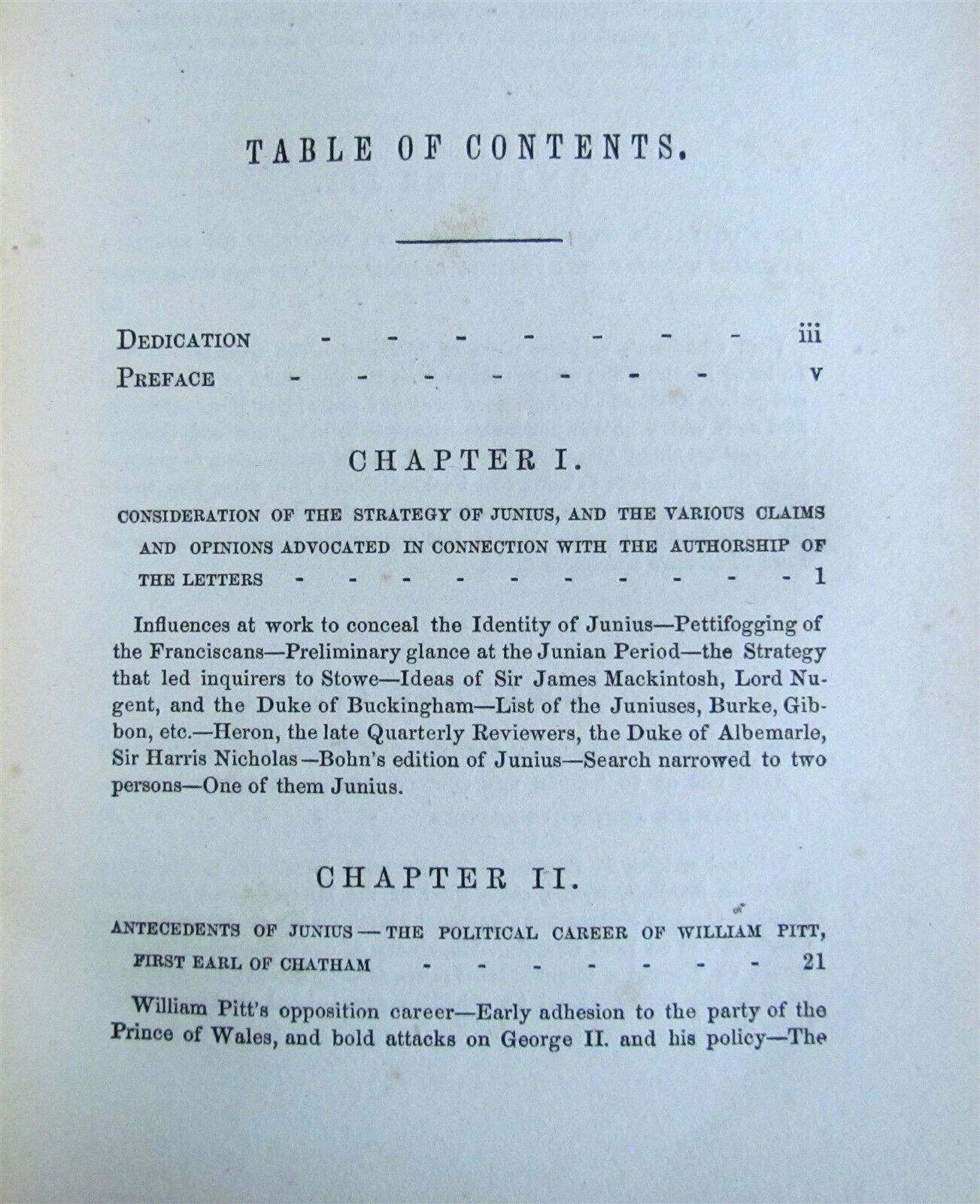 1857 JUNIUS LORD CHATHAM BIOGRAPHY by WILLIAM DOVE ANTIQUE
