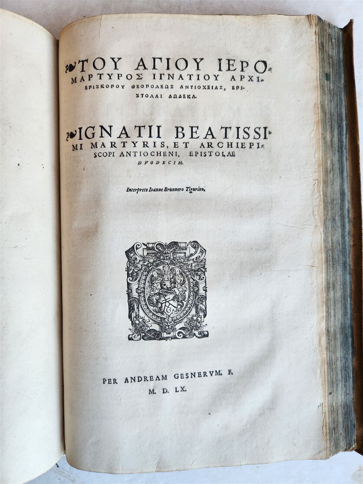 1570 GREEK THEOLOGY in LATIN by IRENAEUS antique 16th CENTURY FOLIO VELLUM BOUND