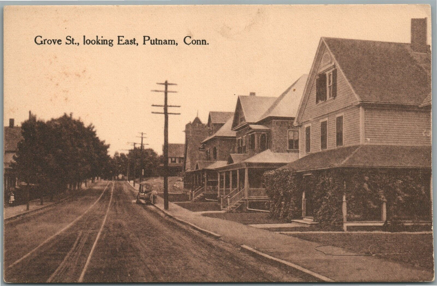 PUTNAM CT GROVE STREET ANTIQUE POSTCARD