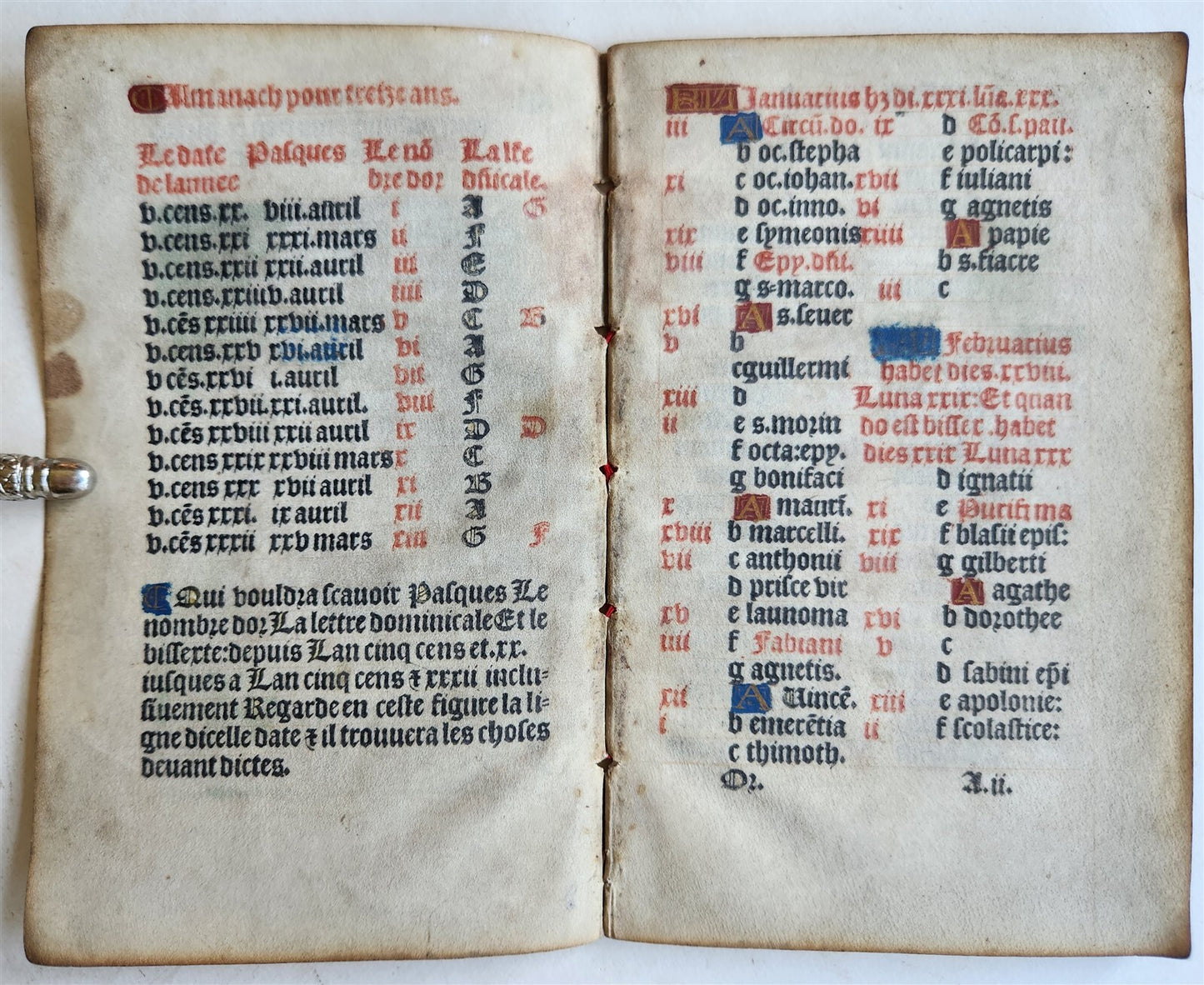 1519 BOOK of HOURS POST-INCUNABULA printed on VELLUM antique 16th CENTURY SCARCE