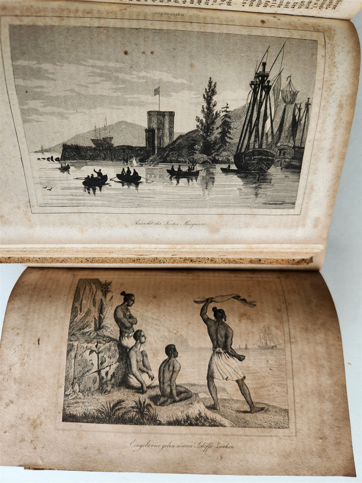 1838 TRAVELS to OCEANIA MALAYSIA POLYNESIA 3 VOLUMES antique ILLUSTRATED German