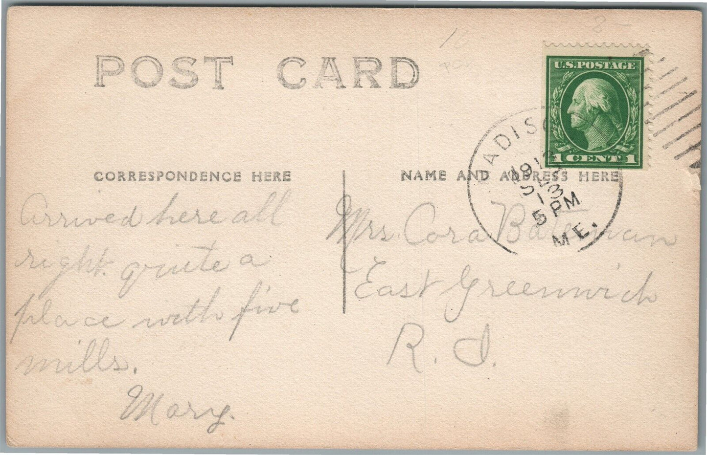 MADISON ME MAPLE STREET ANTIQUE REAL PHOTO POSTCARD RPPC