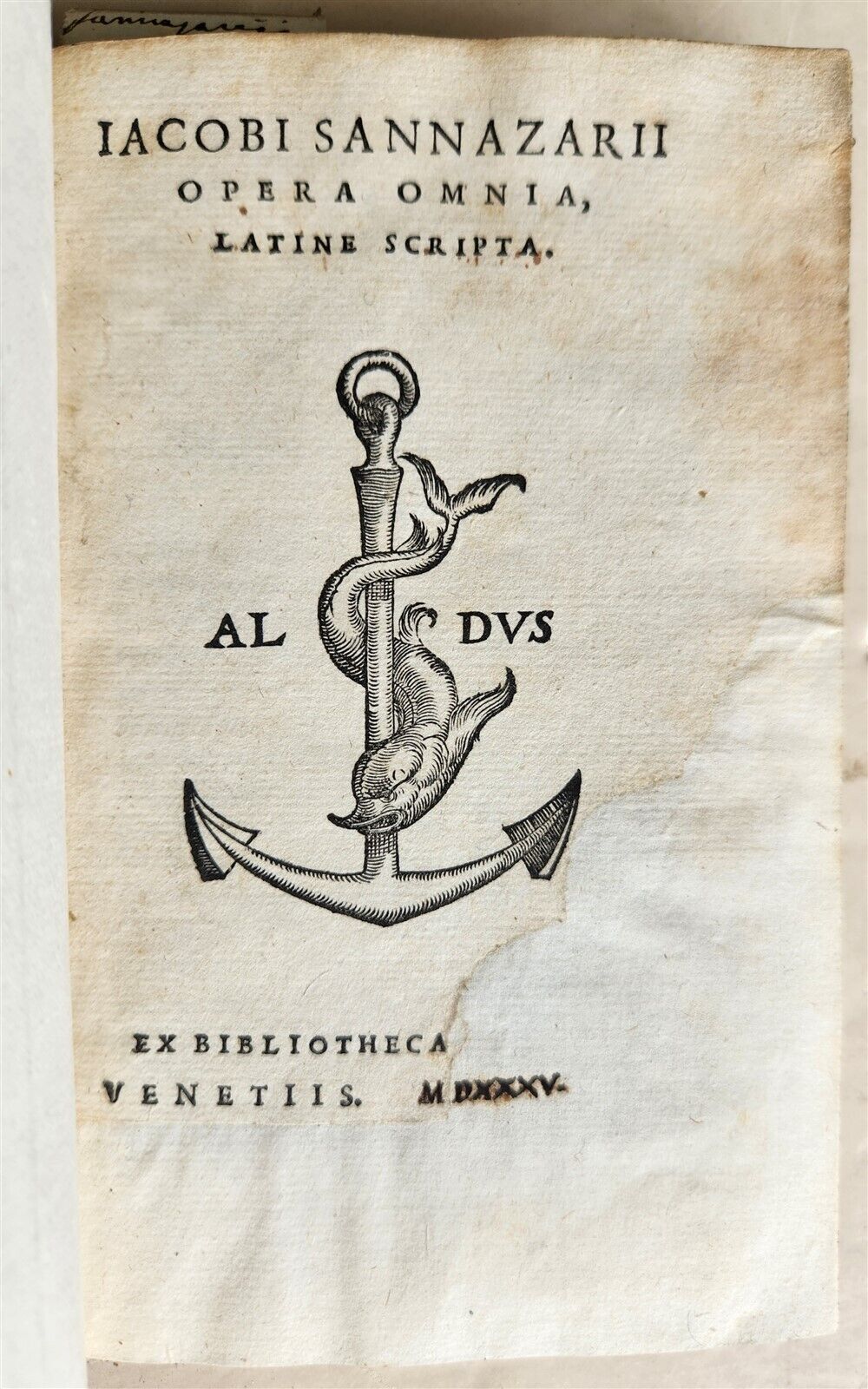 1535 ALDINE PRESS JACOPO SANNAZARO OPERA antique POST-INCUNABULA POETRY