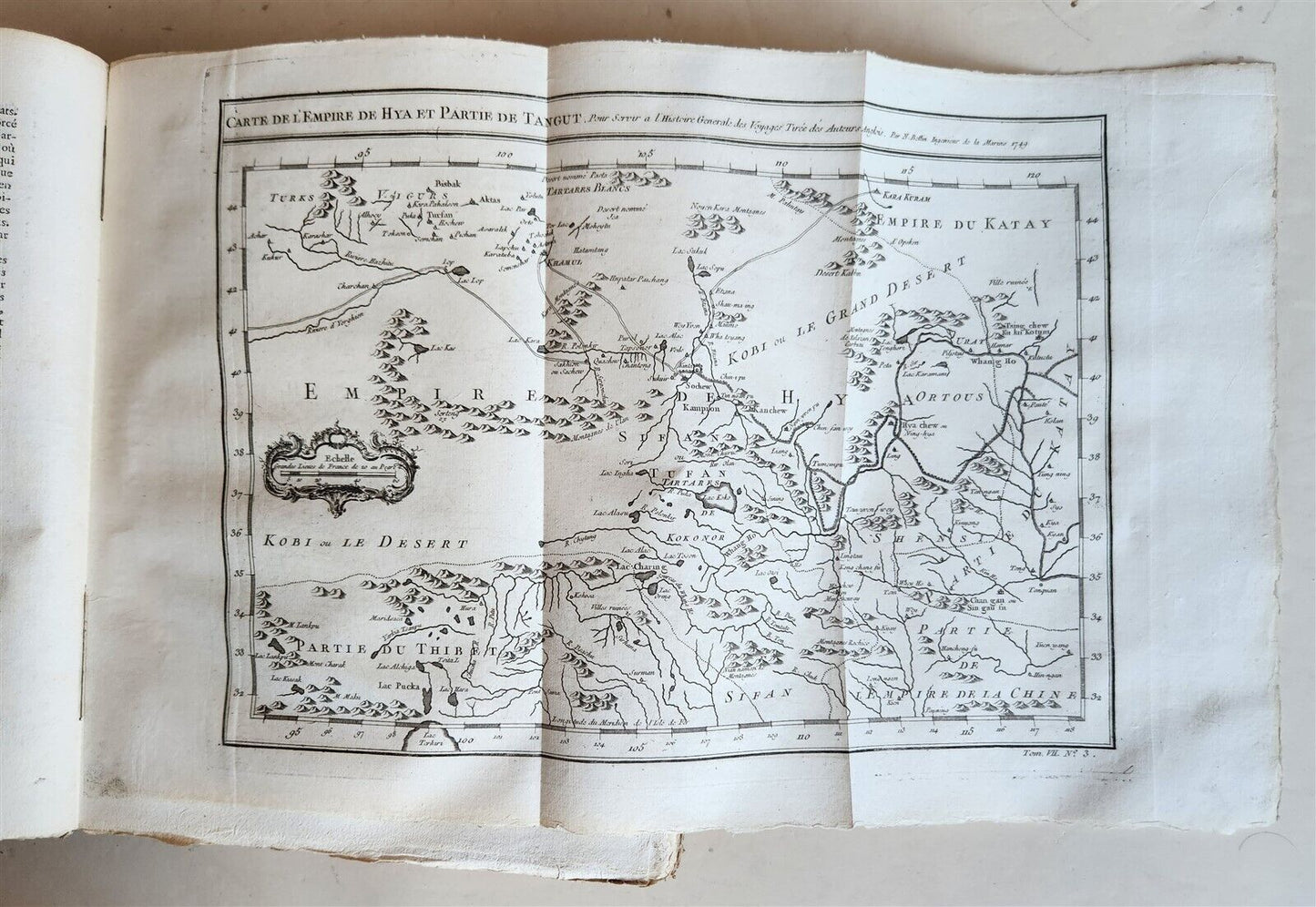 1749 HISTORY of VOYAGES by Prevost antique ILLUSTRATED JORNEY to CHINA & TIBET