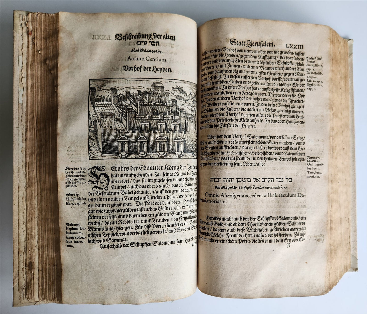 1563 JERUSALEM ANCIENT CAPITAL of JEWS antique ILLUSTRATED FOLIO in GERMAN