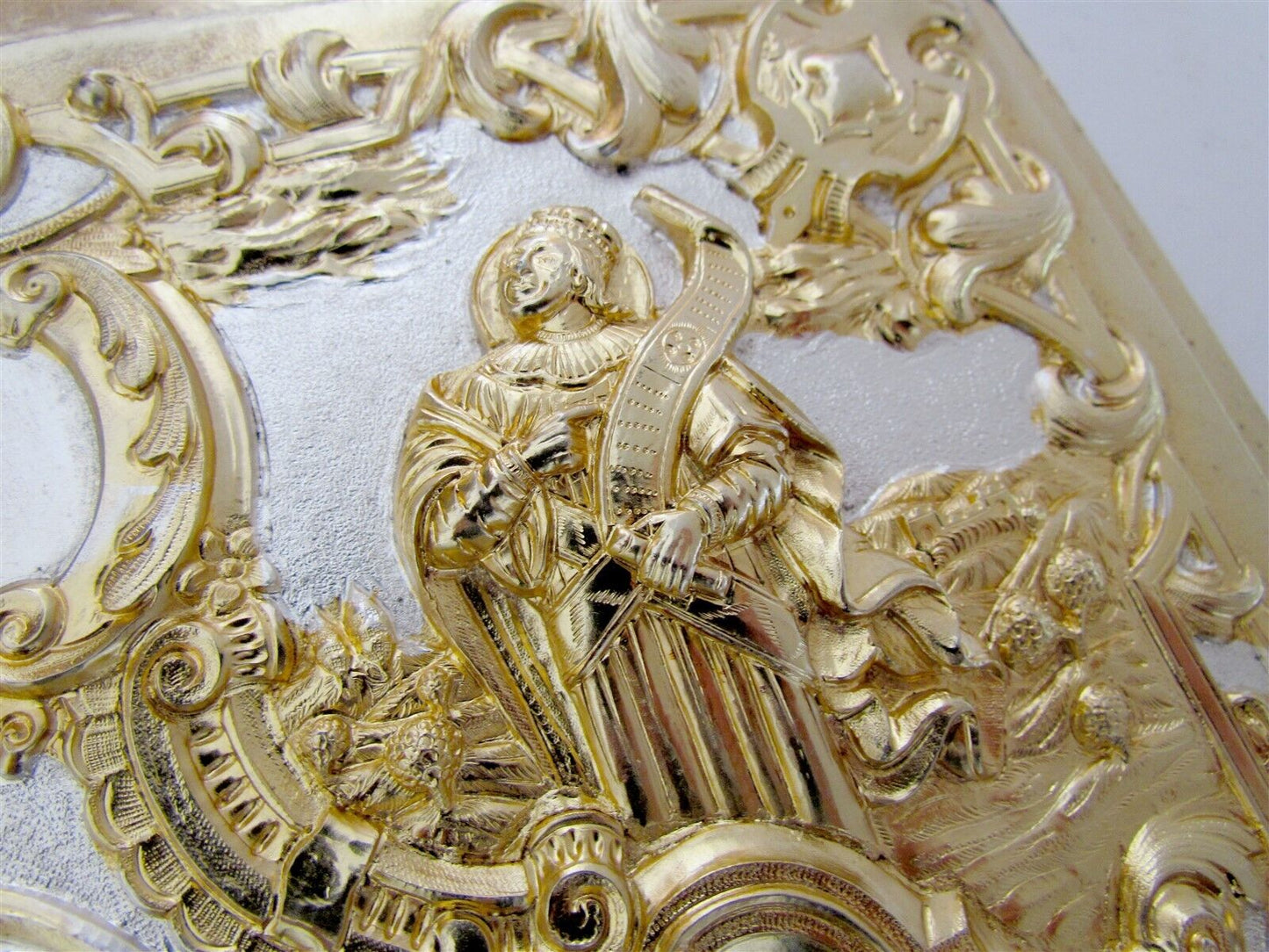 GREEK RUSSIAN ORTHODOX CHURCH GOSPEL GILT BRASS COVERS folio