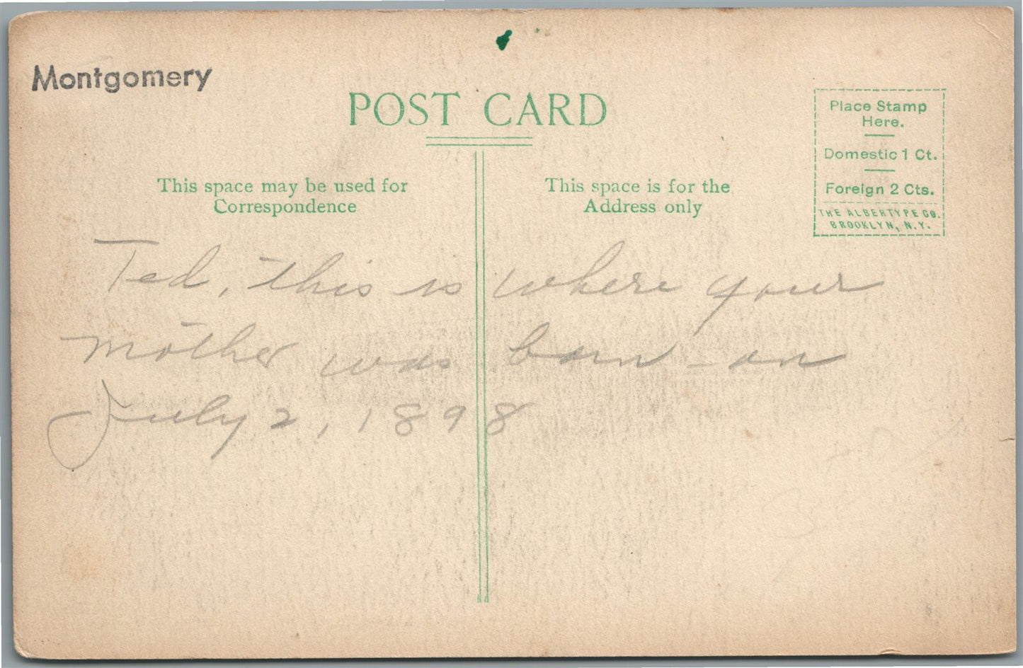 LANSDALE PA COLUMBIA AVENUE 1898 ANTIQUE POSTCARD