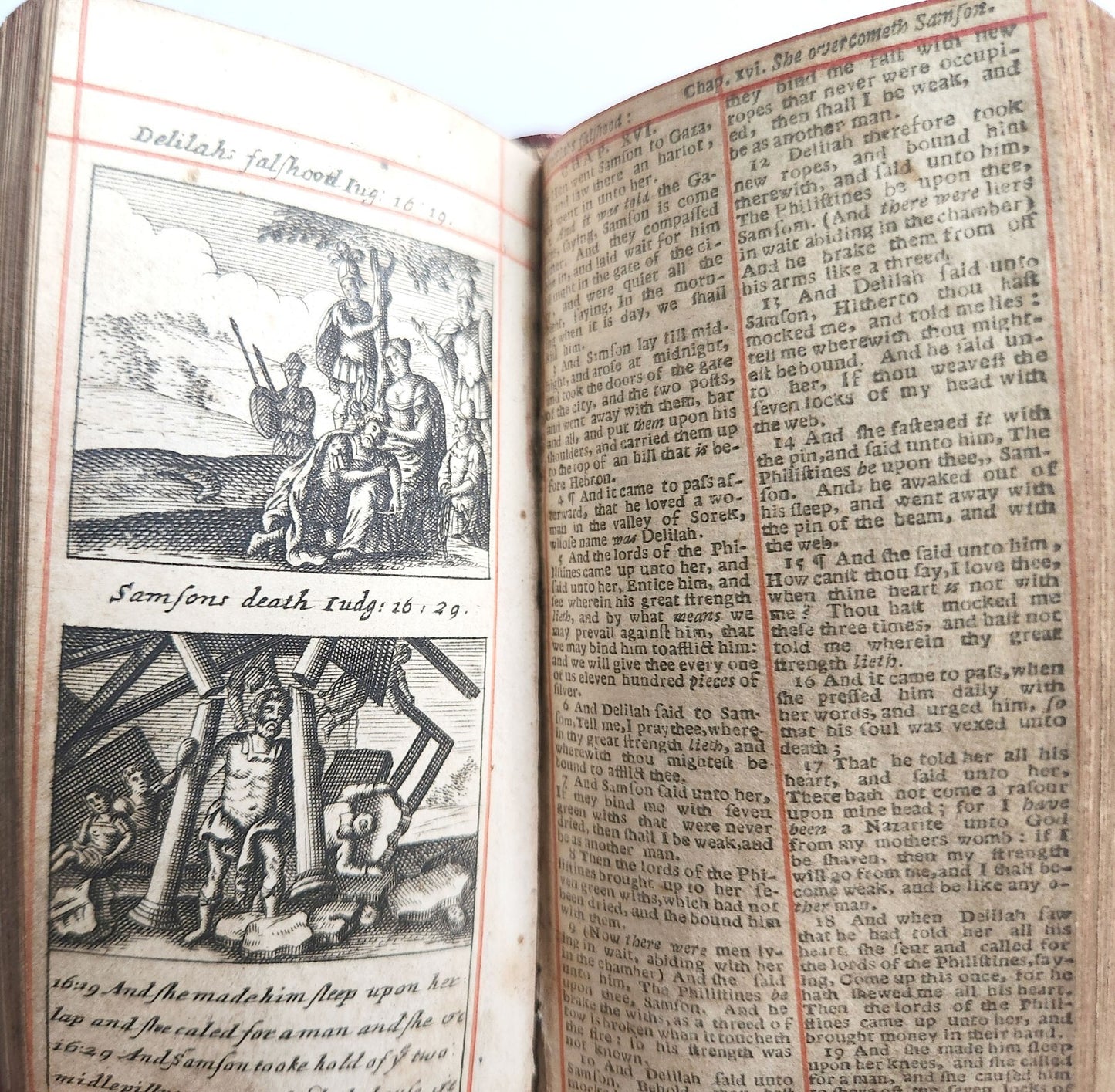 1684 BIBLE in ENGLISH ILLUSTRATED w/89 PLATES 2 VOLS OLD & NEW TESTAMENT antique