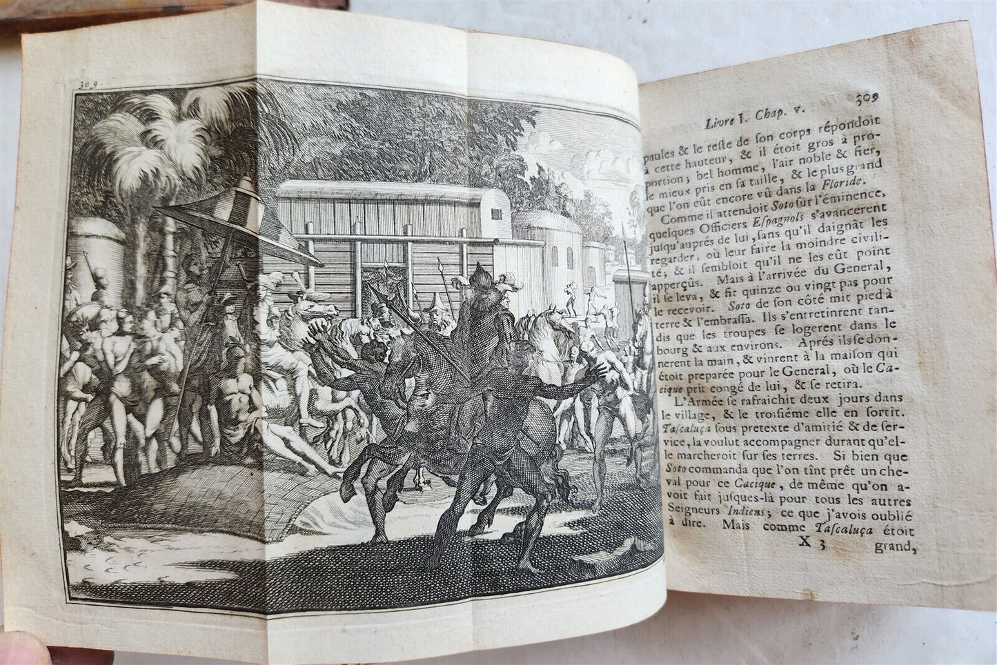 1735 HISTORY of CONQUEST of FLORIDA 2 VOLUMES antique ILLUSTRATED Americana