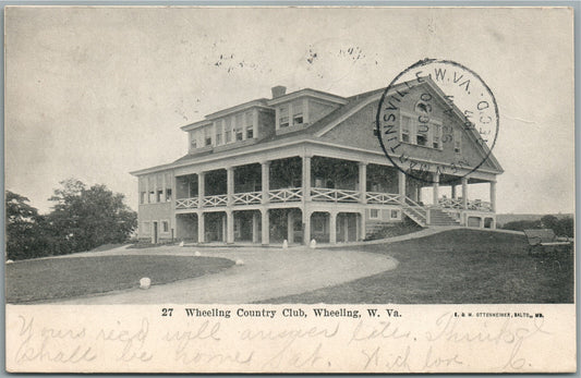 WHEELING WV COUNTRY CLUB ANTIQUE POSTCARD