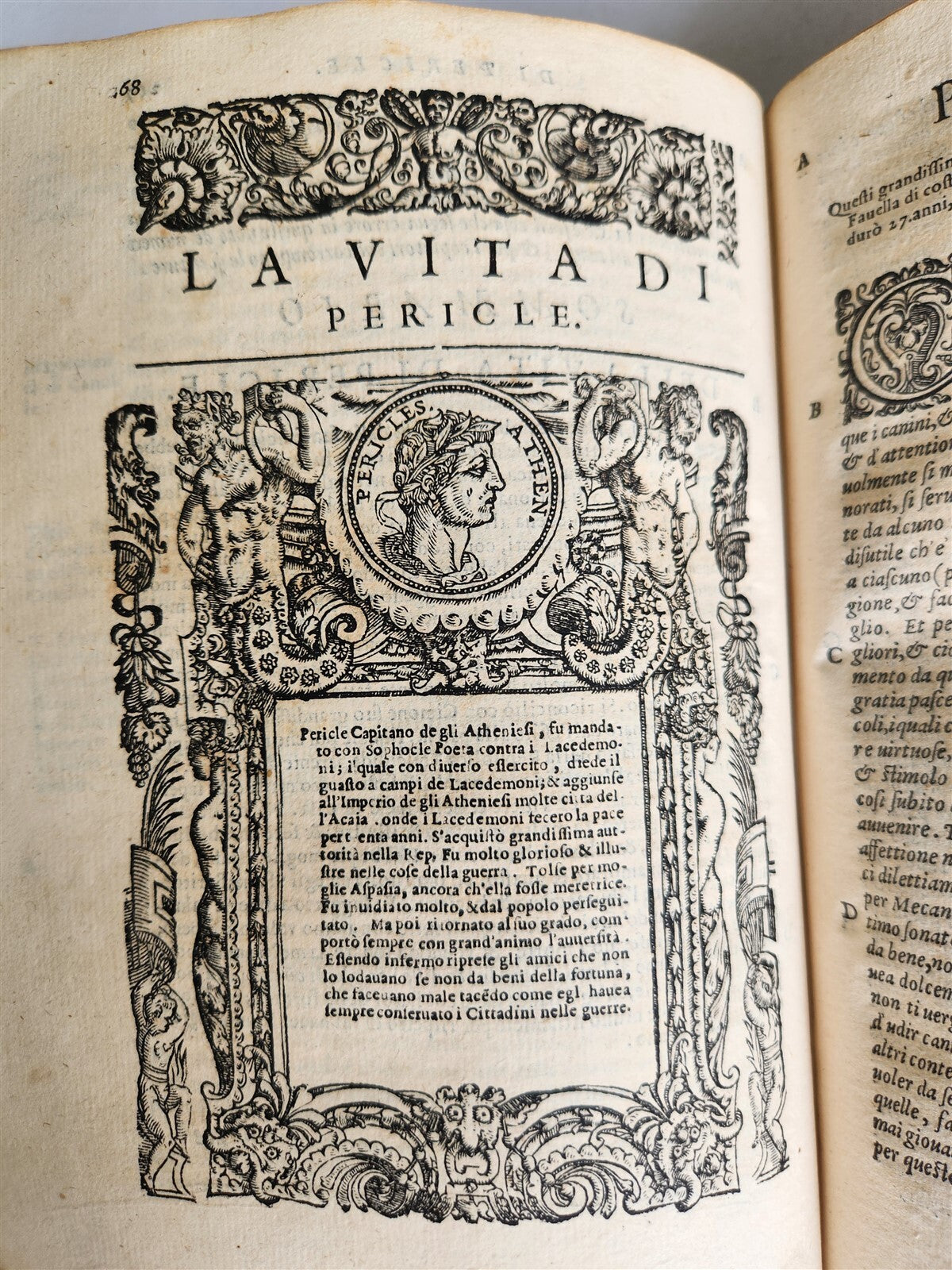 1582 PLUTARCH LIVES of ILLUSTRIOUS GREEK & ROMANS 2 VOLUMES antique ILLUSTRATED