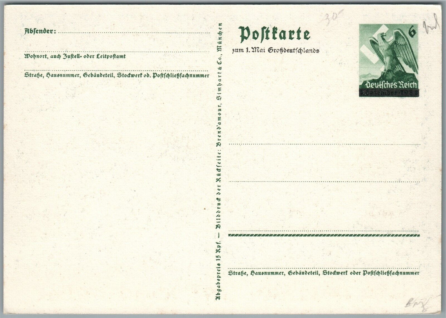GERMAN WWII WIR DANKEN UNSERM FUHRER ANTIQUE POSTCARD