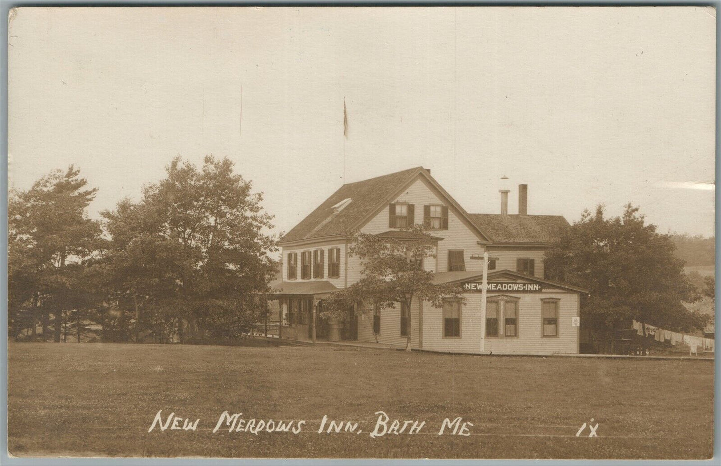 BATH ME NEW MEADOWS INN ANTIQUE REAL PHOTO POSTCARD RPPC