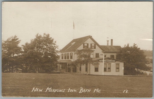 BATH ME NEW MEADOWS INN ANTIQUE REAL PHOTO POSTCARD RPPC