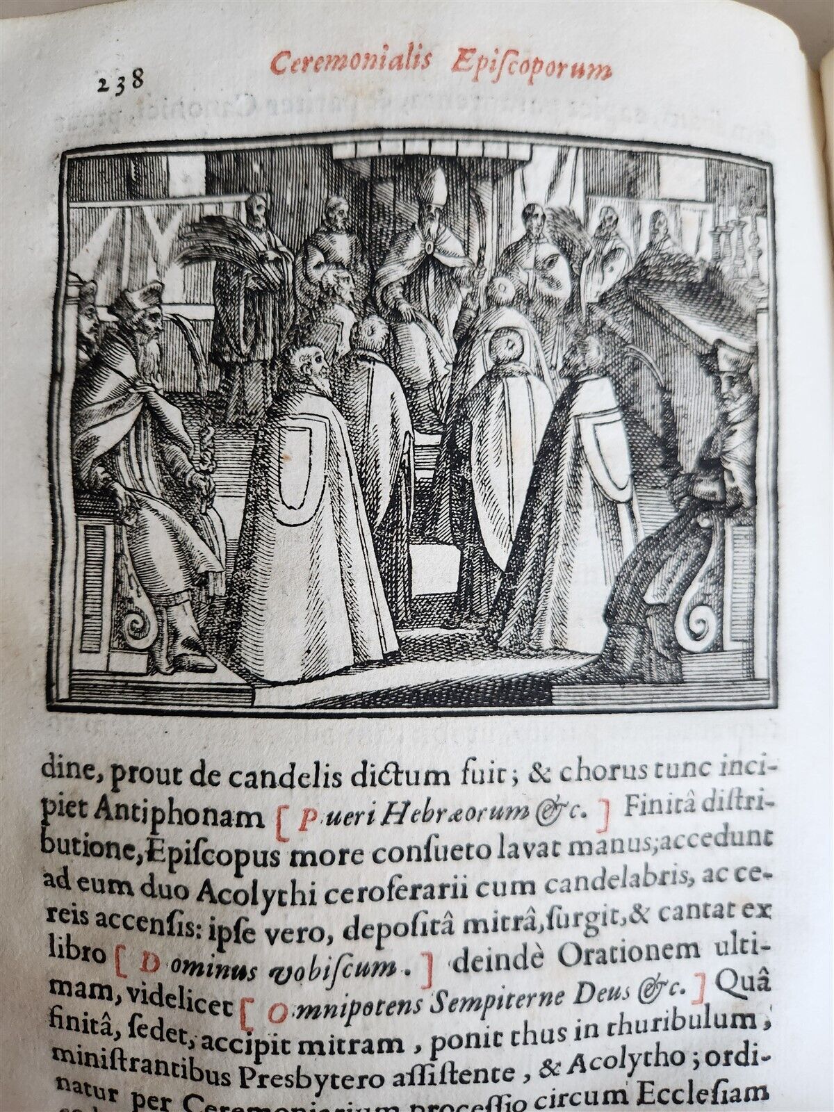 1713 CEREMONIALE EPISCOPORUM antique ILLUSTRATED VELLUM BINDING