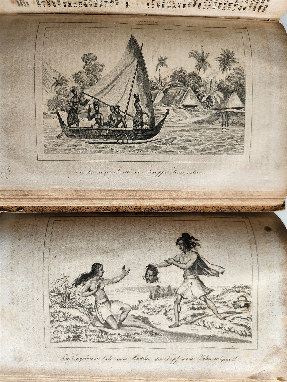 1838 TRAVELS to OCEANIA MALAYSIA POLYNESIA 3 VOLUMES antique ILLUSTRATED German