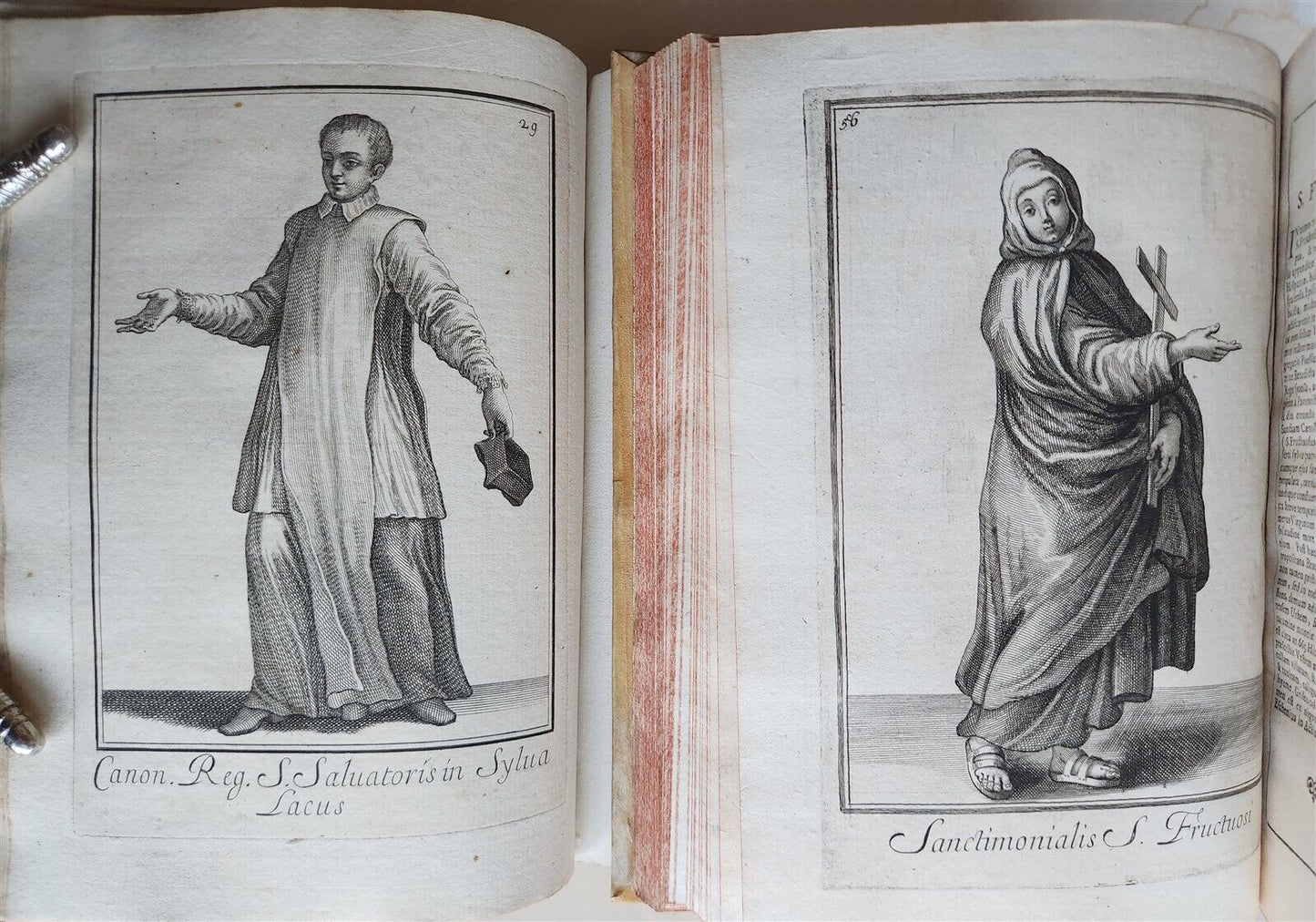 1706 ORDER of MILITANT CHURCH illustrated w/ 244 PLATES 2 VOLS antique VELLUM