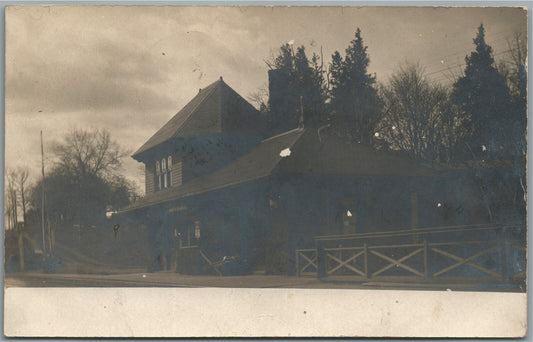 NORTH BRANCH NJ RAILROAD STATION RAILWAY DEPOT ANTIQUE REAL PHOTO POSTCARD RPPC