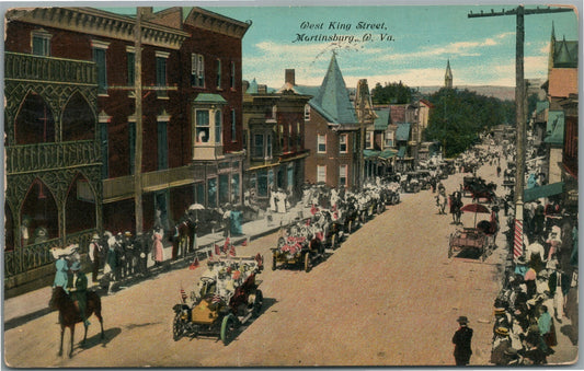 MARTINSBURG WV WEST KING STREET ANTIQUE POSTCARD