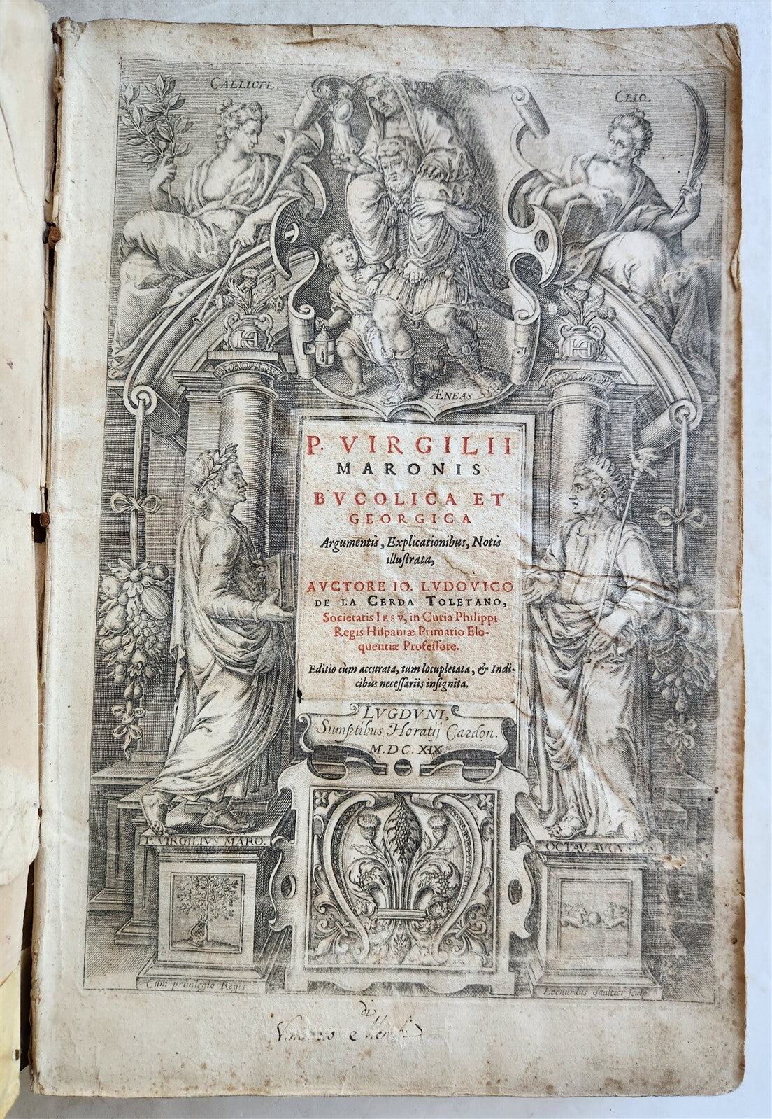 1612-1619 VIRGIL 3 VELLUM BOUND FOLIO VOLUMES antique 17th C. Bucolica &Georgica