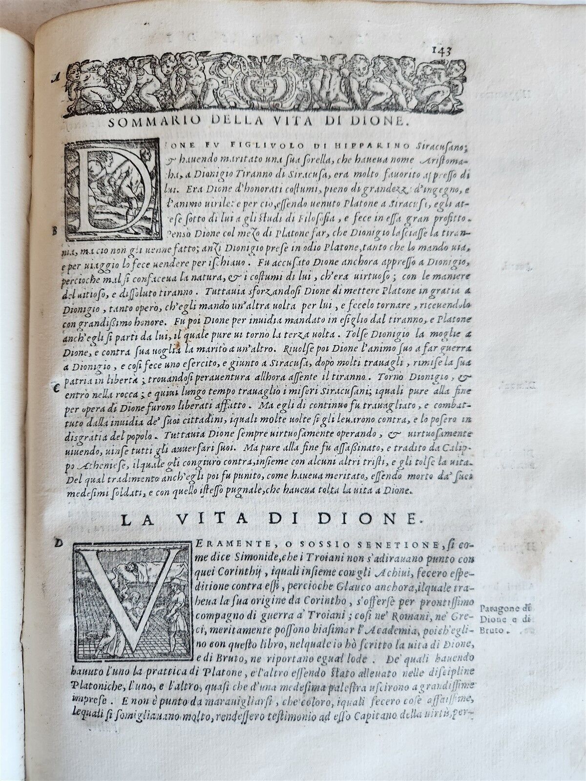 1566 LIFE of PLUTARCH 2 VOLUMES antique in ITALIAN 16th CENTURY VELLUM BOUND