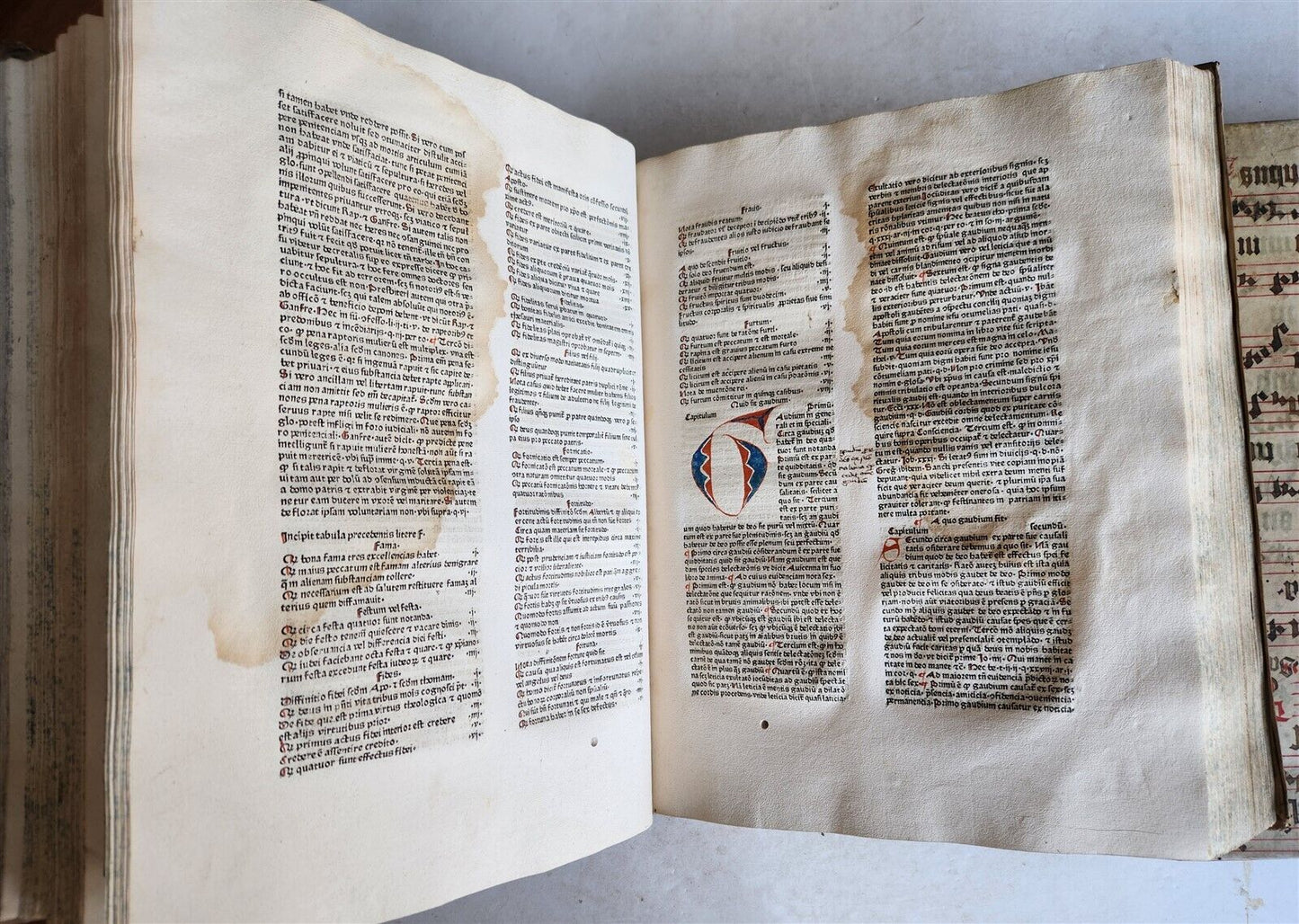 1470s INCUNABULA AMAZING 3 VOLUMES FOLIO SET antique INCUNABLE Pantheologia