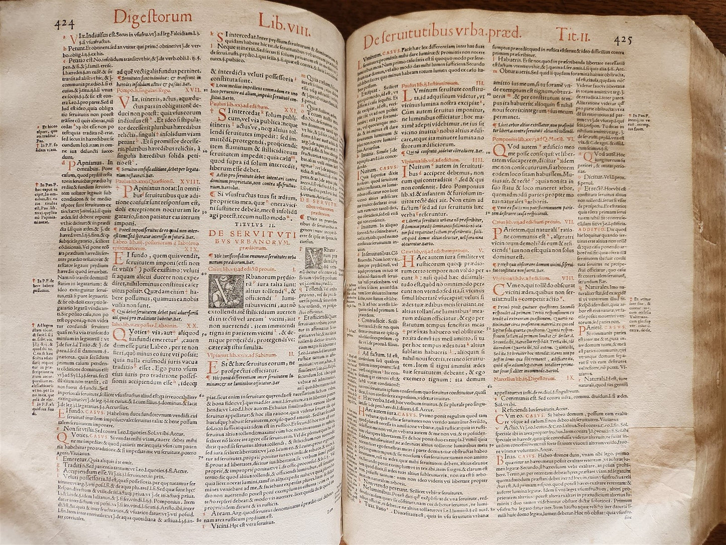 1557 LAW BOOK PART of Corpus Juris Civilis DIGESTA antique MASSIVE FOLIO vellum