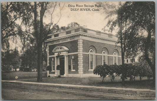 DEEP RIVER CT SAVINGS BANK ANTIQUE POSTCARD
