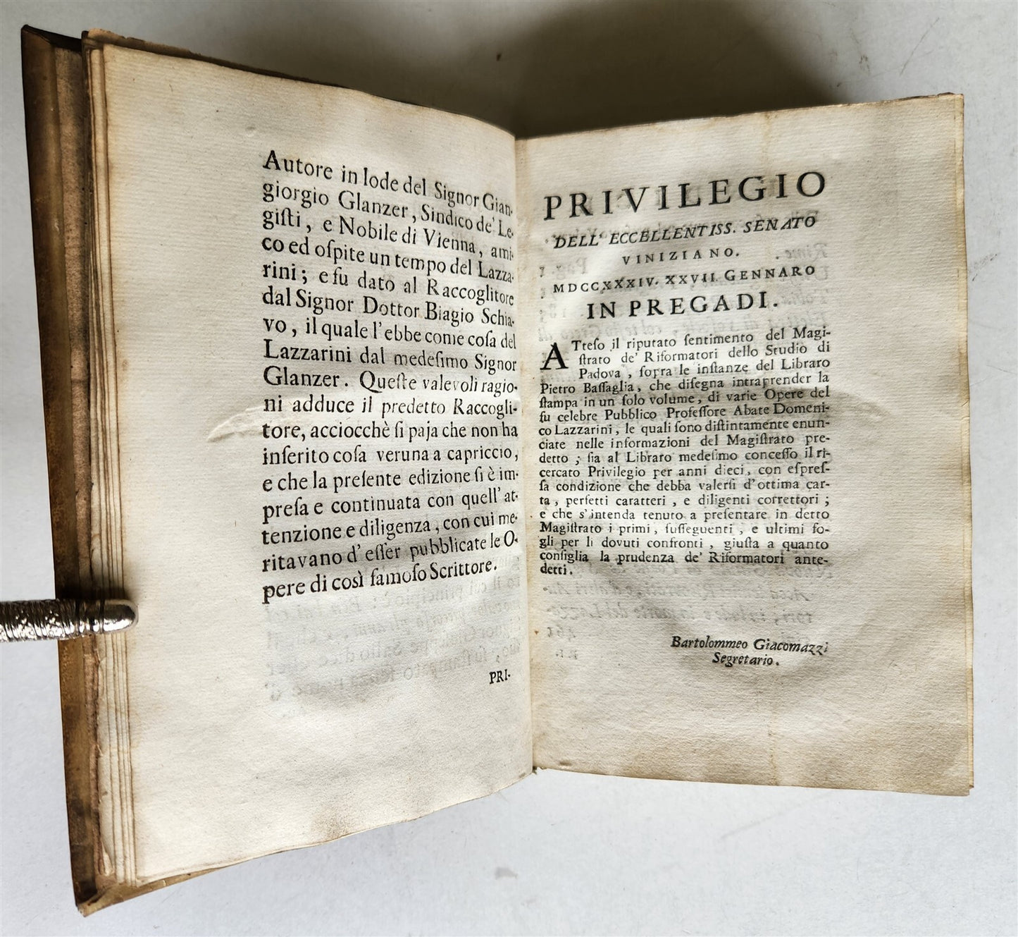 1736 POETRY antique POESIE del SIGNOR ABATE DOMENICO LAZZARINI vellum bound