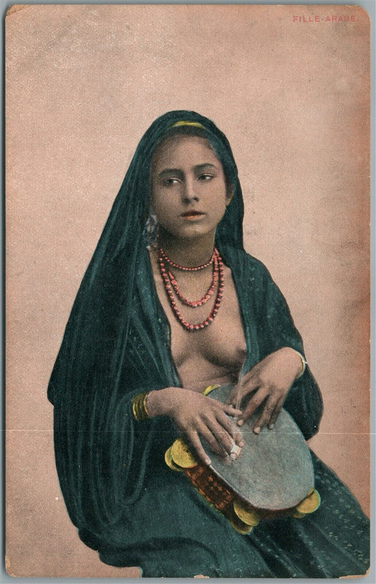 ARAB BEAUTY TOPLESS ANTIQUE POSTCARD
