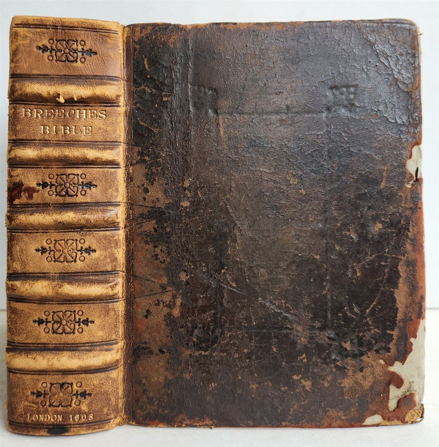 1608 BREECHES BIBLE in ENGLISH antique Old & New Testament LONDON ROBERT BARKER