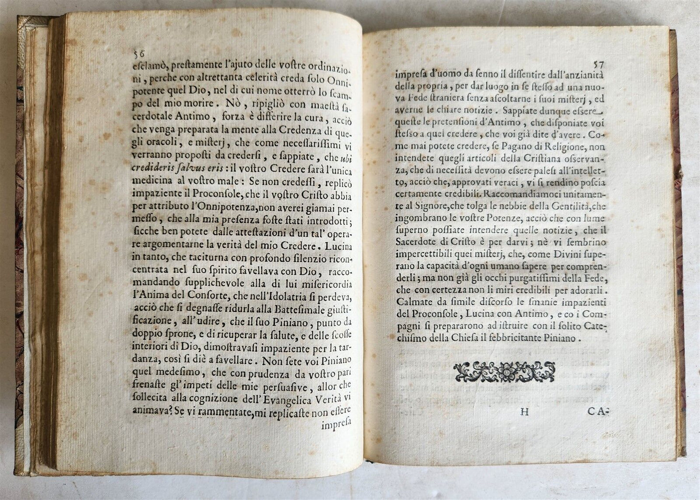 1717 VITA di S.LUCINA MATRONA ROMANA antique Vellum