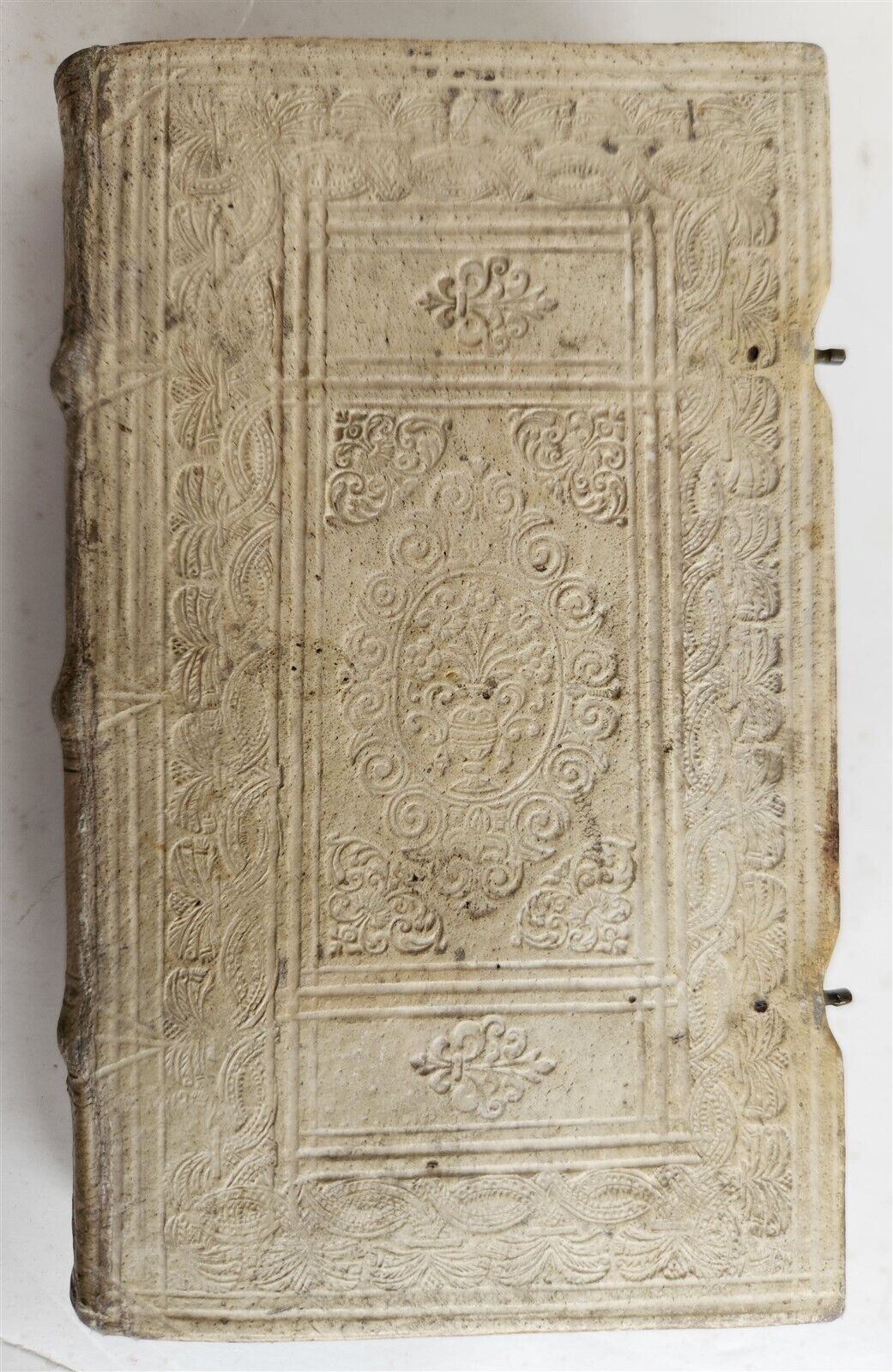 1675 HISTORY antique 17th CENT. HAND TOOLED PIGSKIN MARY STUART