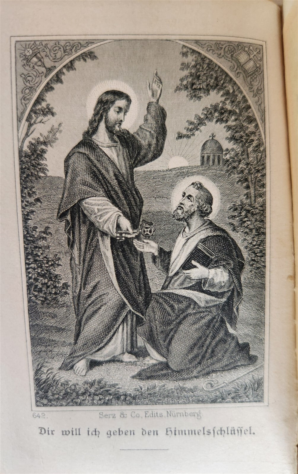 1890 GERMAN PRAYER BOOK w/ MOTHER OF PEARL BINDING antique