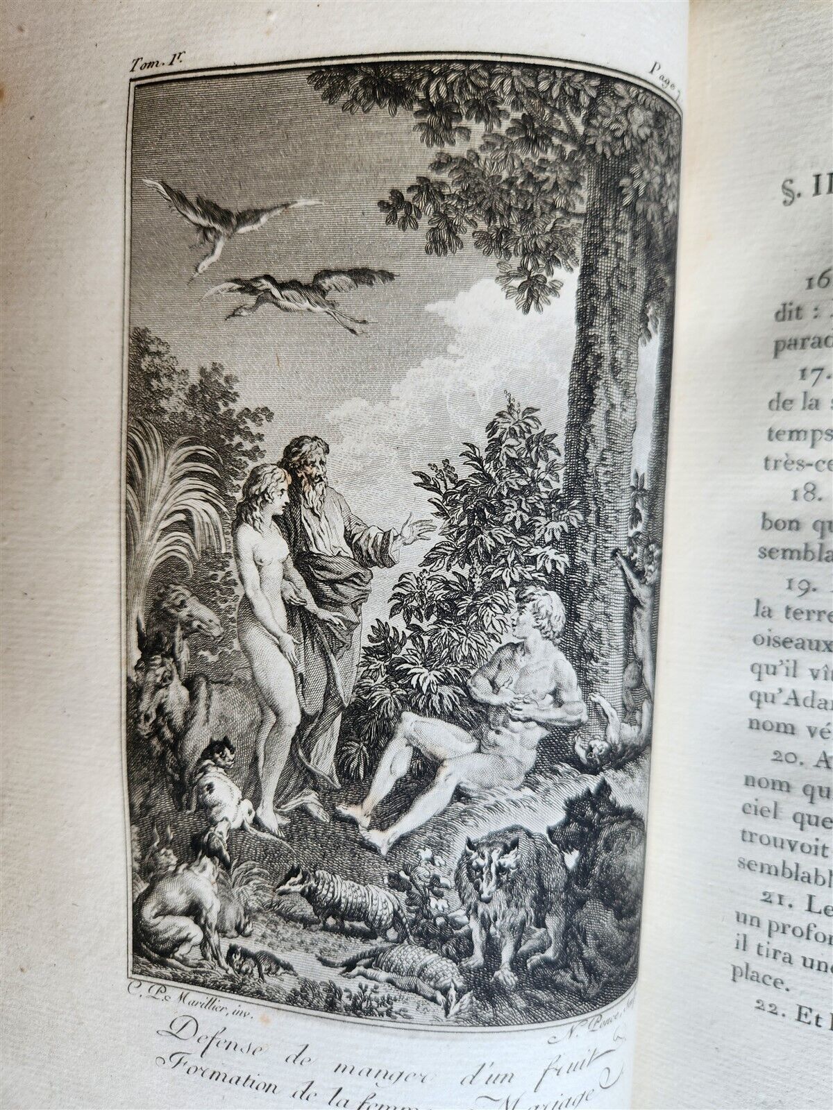 1789 BIBLE in FRENCH ILLUSTRATED w/ 300 PLATES 12 VOLUMES SET antique