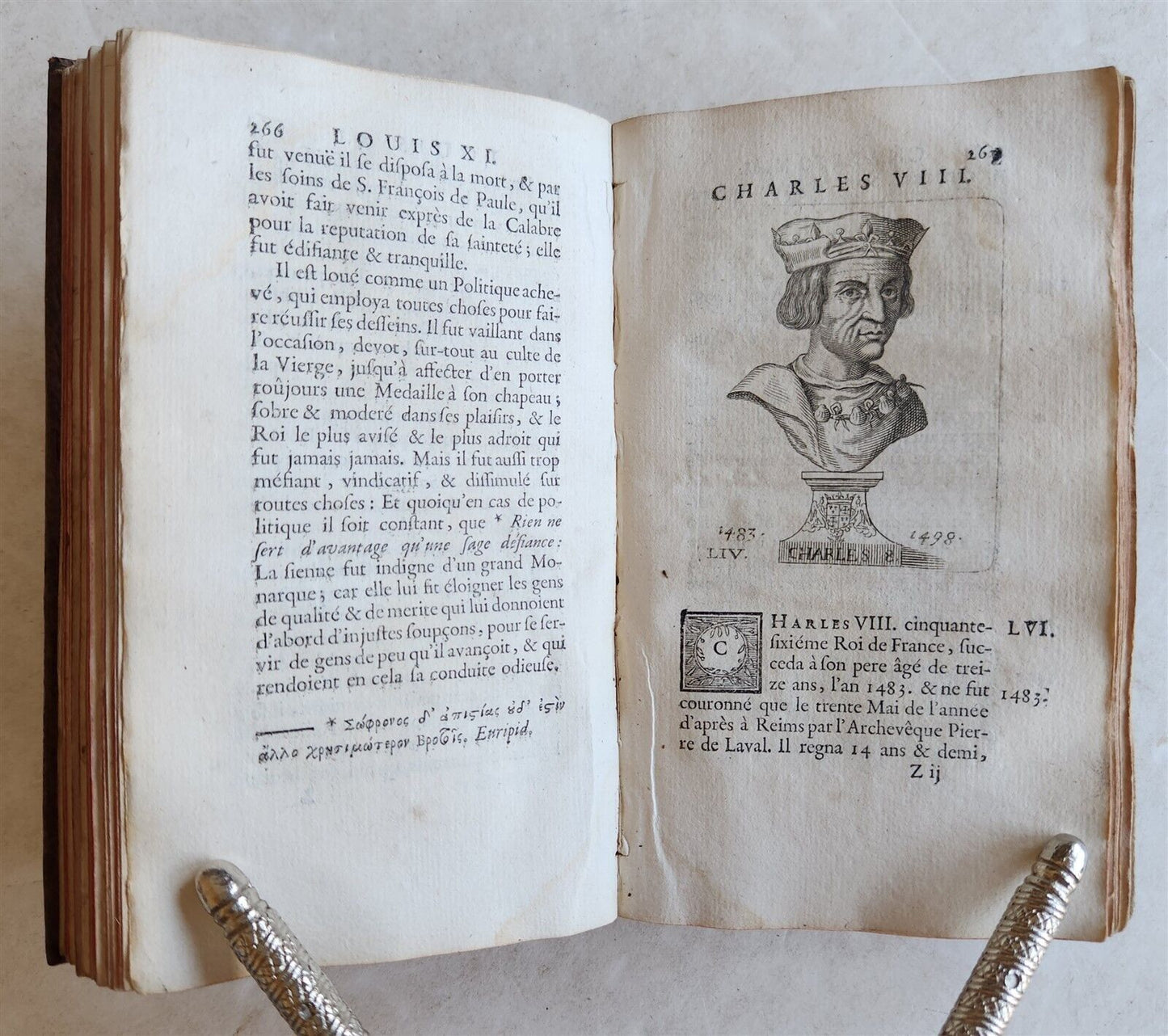 1726 HISTORY of FRANCE ILLUSTRATED w/ PORTRAITS of FRENCH KINGS S antique