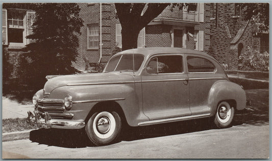 1947 PLYMOUTH 2 DOOR SEDAN VINTAGE POSTCARD